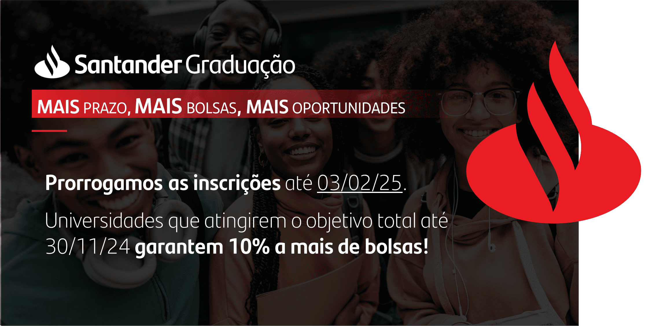 Inscrições abertas para o Programa de Bolsas Santander Graduação 2024